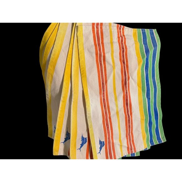 TOMMY BAHAMA RELAX STRIPE PLACEMAT SET OF 6 13X19 SCREEN PRINT SWORDFISH EXC CON - Picture 4 of 5